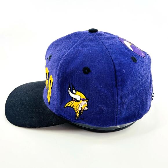 Vintage Minnesota Vikings Hat Cap SnapBack Blockhead 90’s NFL - Picture 3 of 6